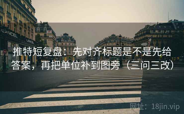 推特短复盘:先对齐标题是不是先给答案,再把单位补到图旁(三问三改) 推特短复盘:先对齐标题是不是先给答案,再把单位补到图旁(三问三改)
